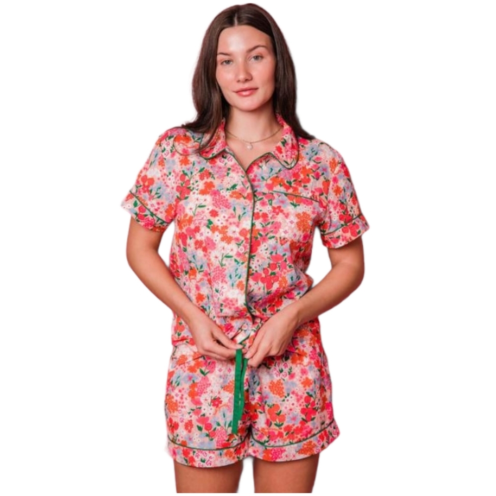 Ban.do Pink Floral PJ Lounge Sleep Leisure Set Size Small